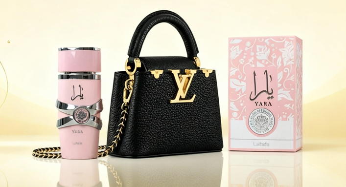 Louis Vuitton Bolsius Capucines Nano Bag & a Free Yara Perfume 100 ml Eau de Parfum (60% Off)