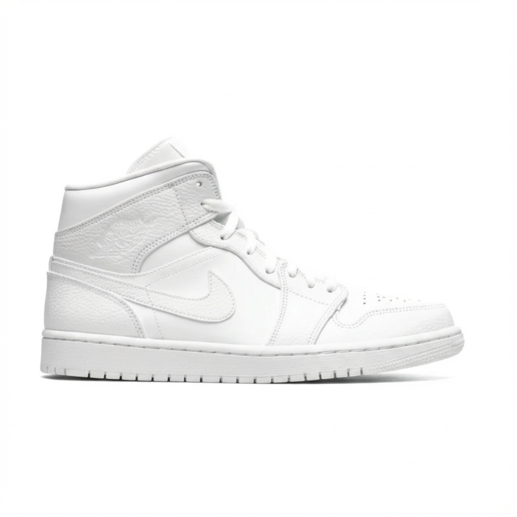 AJ 1 Mid - Triple White