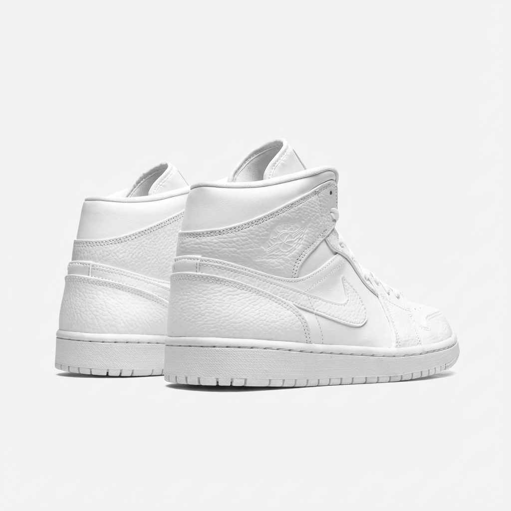 AJ 1 Mid - Triple White